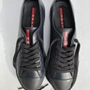 Prada Men's Black Leather Sneaker Size 7 New